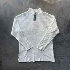 PrettyLittleThing Cable Knitted Sweater Jumper Dress Women's M Cream Long Sleeve