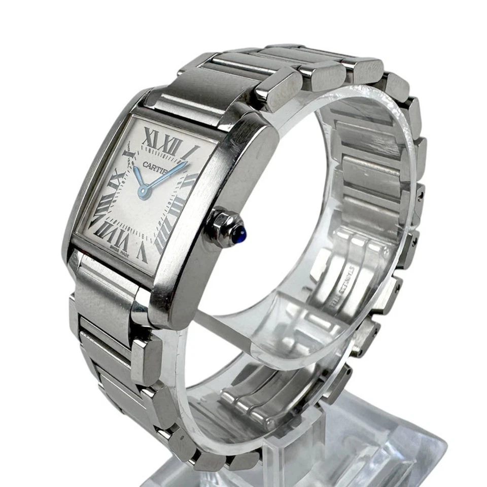 Reloj CARTIER Tank Francaise SM Acero Inoxidable Plateado x Blanco Mujer Cuarzo u0 Foto 2 de 4