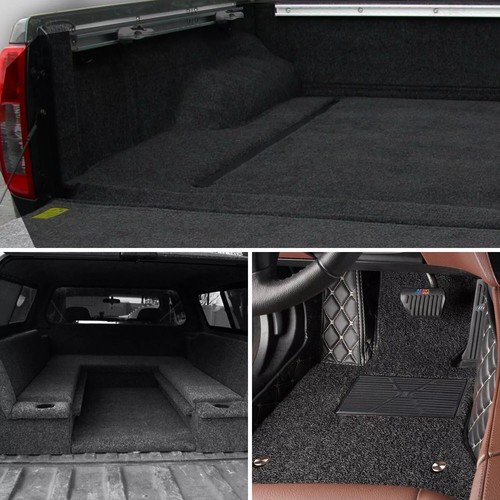 Black Durable 1PCS 25.5''X80'' / 14SQFT Fabric Car Floor Mats Interior Carpets - Picture 9 of 16