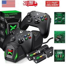 Upgraded Controller Charger Station with 2x5520mWh Rechargeable Battery Packs...