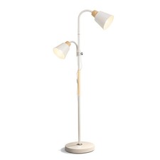 Dual Head Modern Floor Lamp White E27 Rotating Adjustable Standing Reading Light