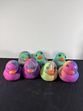Toy Mendous Jumbo Squeezy Duck   Tie-Dye Squishy Stress Relief Toy New LOT OF 7