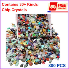 800 Pcs 3lb Gemstones and Crystals Set, 30 Kinds Bulk Rocks  Minerals Science