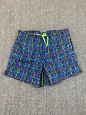 Vintage Catalina Swim Trunks Mens Medium 90  s Vibrant Retro Neon Grid Pattern