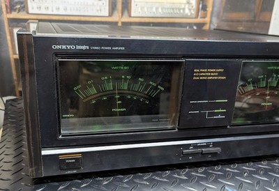 Onkyo M-504 power amplifier with large analog watt meters | eBay
