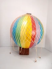 Authentic Models Hot Air Balloon Model Figure Hanging Rainbow Color 12" W As Is