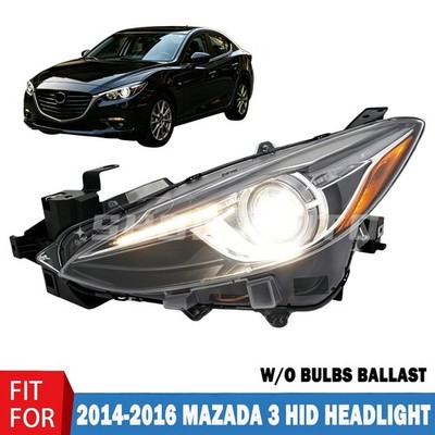 Driver Headlight Xenon HID Headlamp Without Adaptive For 14-16 MAZDA 3 MA2502145