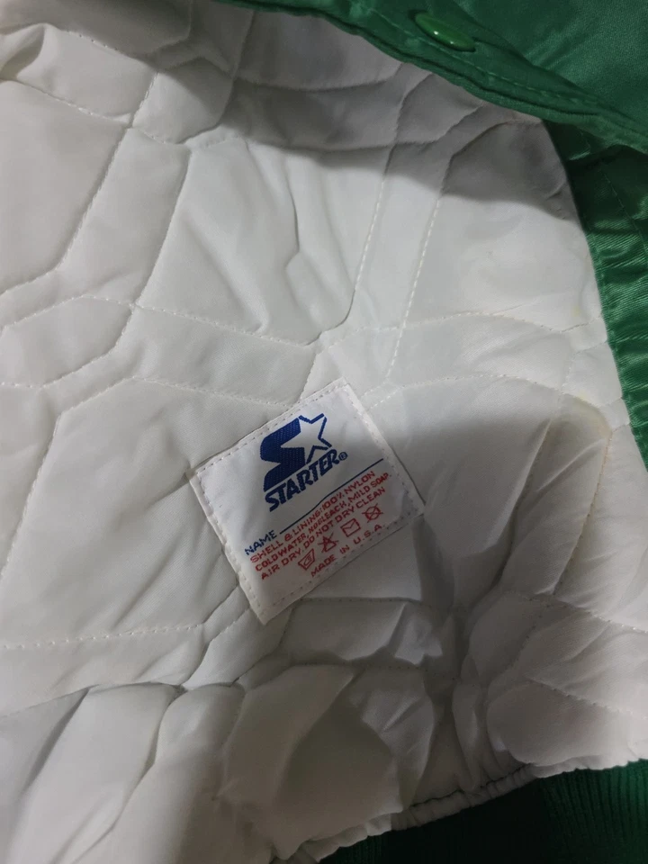 Chaqueta De Colección Años 90 Starter Boston Celtics Verde Satén Talla Hombre’s XL Foto 4 de 4