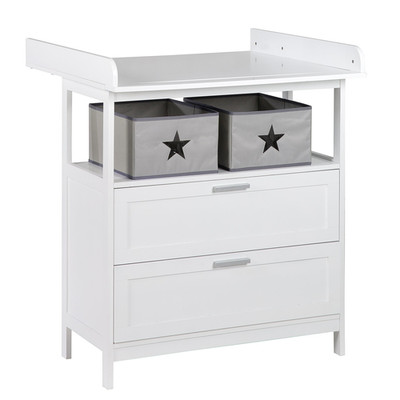 Roba Wickeltisch Hamburg mit Zubehör 2 Schubladen 2 Boxen Wandmontage 92 cm763