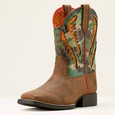 Ariat Girls Quickdraw Venttek Western Boots Toasty Tan / Brushed Camo