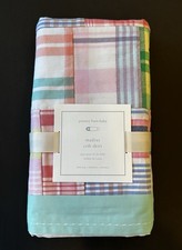 NEW Pottery Barn Baby Kids Madras Crib Bed Skirt 16" Drop Cotton NWT 59