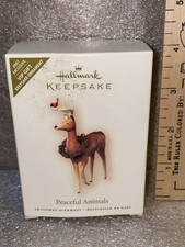 Hallmark Keepsake Peaceful Animals Christmas ornament Deer Cardinal Wreath 2007