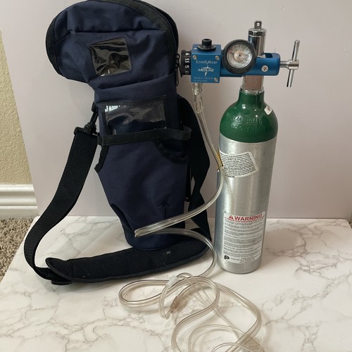 Economizer Regulator Econ O2 Mizer Midline Empty Oxygen Tank  W/ Bag + Tube