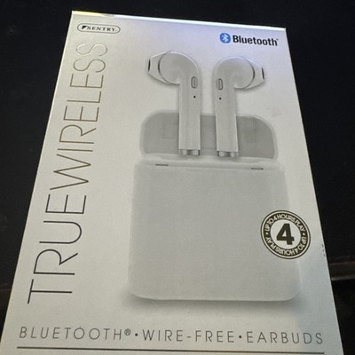 Sentry BT979 True Wireless Bluetooth Free Earbuds with Charging Case, White