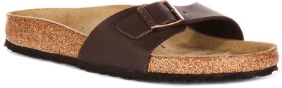 Birkenstock Madrid Lanière Simple Birko Flor Hommes Sandale Marron Foncé EU37-41 - Photo 1/4