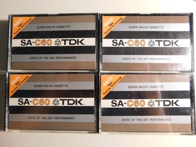 4 Vintage 70s TDK SA-C60 Blank Cassette Tapes High Bias ''USED'' (made in Japan)