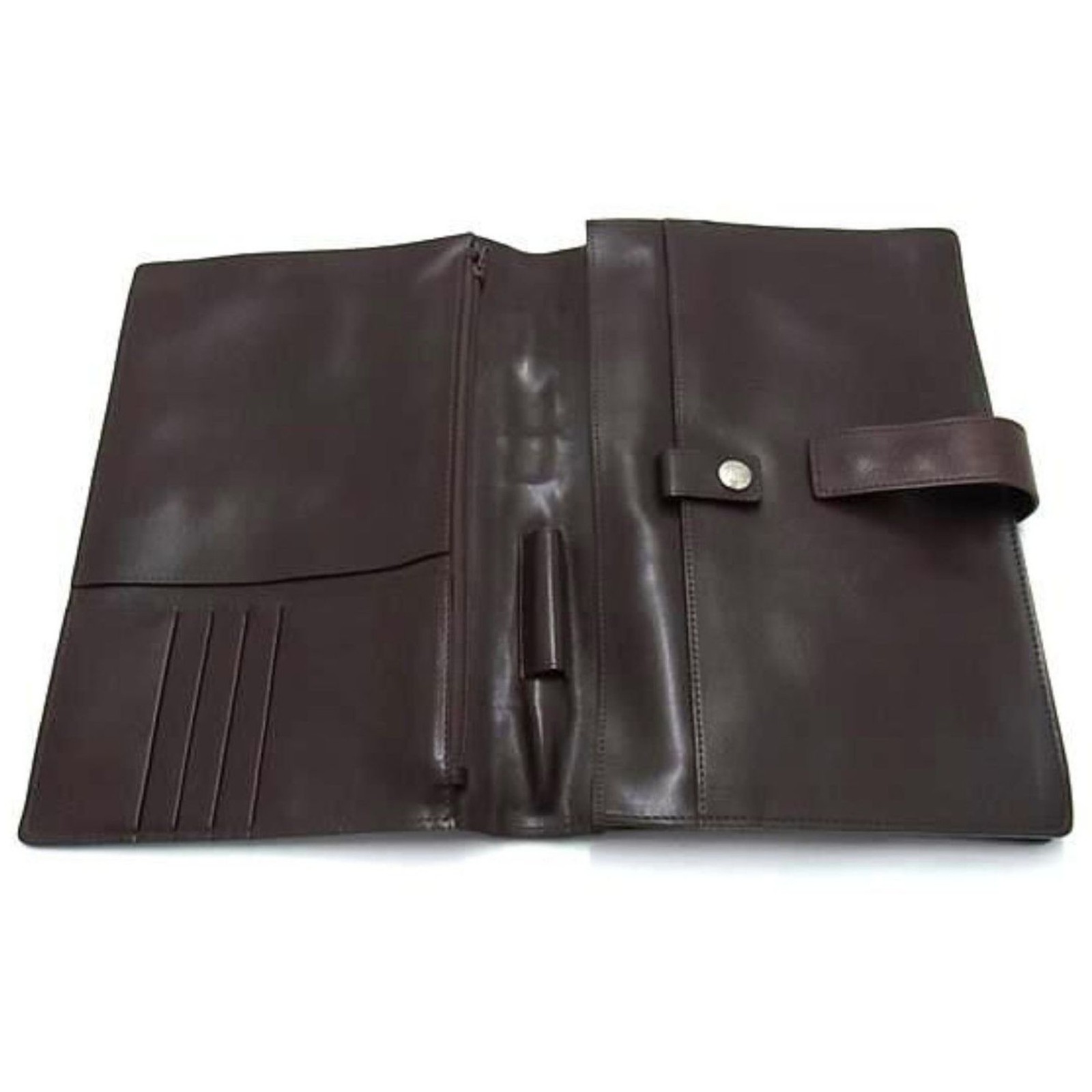 Versace (Authentic) Brown Leather Document Holder… - image 5