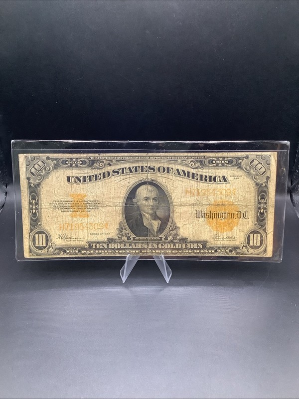 1922 Series $10 United States Gold Certificate Banknote Large Note #H71954309