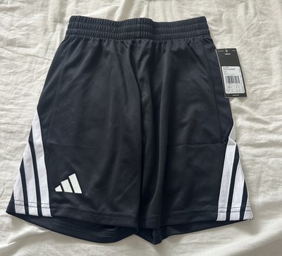 NWT Adidas Youth Athletic Performance Training 3-Stripes 7'' Shorts Black Size S