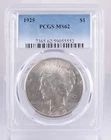Certified 1925 Peace Dollar PCGS MS62 Silver $1