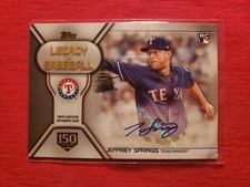 Jeffrey Springs RC 2019 Topps Legacy Of Baseball AUTO #/150