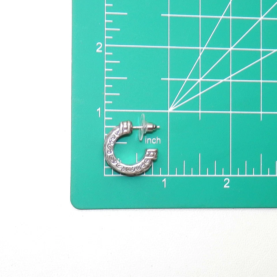 Brighton Scroll Half Hoop Earrings Post Pierced Iconic Thick Wide. - Image 4 of 4