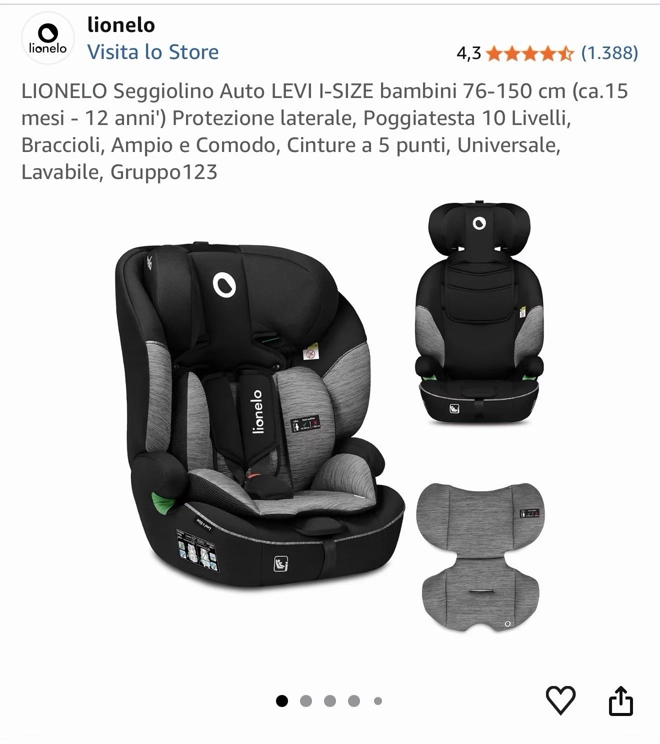 Seggiolino Auto Lionelo Levi i-size
