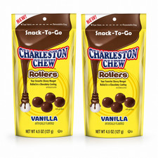 Charleston Chew Rollers, 2 Pack, 4.5 Oz, Vanilla, Chocolatey Coating,