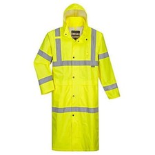 UH445YERL Portwest Hi-Vis Classic Rain Coat 48 Inch Yellow Large NEW