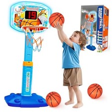 Toddler Basketball Hoop Indoor for Age 1 2 3, Adjustable Kids Basketball Hoops
