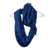 Bright blue soft winter scarf infinity option casual comfortable warm