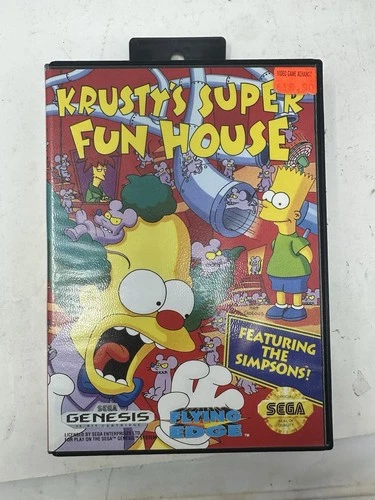 Krusty's Super Fun House (Sega Genesis, 1994) Tested - Authentic