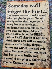 HEARTFELT---Someday We'll FORGET the HURT Metal Tin WALL SIGN