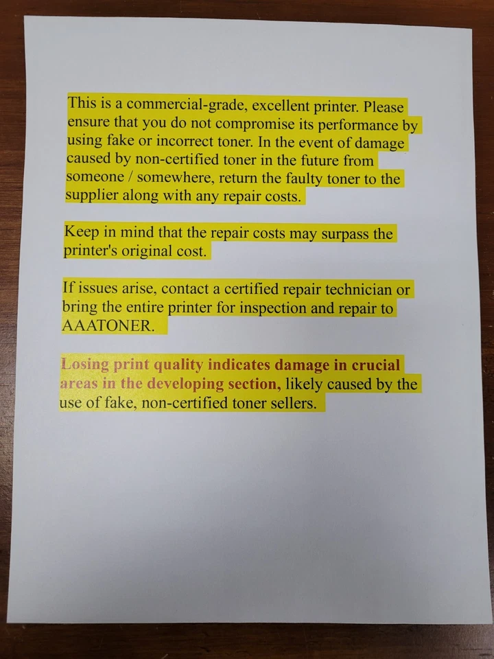 (100g x 4) Toner Refill for use in Printronix LP654C Industrial Printer + 4 Chip - Image 2 of 4