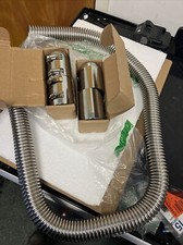 44 Chrome Stainless Steel Flexible Universal Heater Hose Kit Wpolished Cap