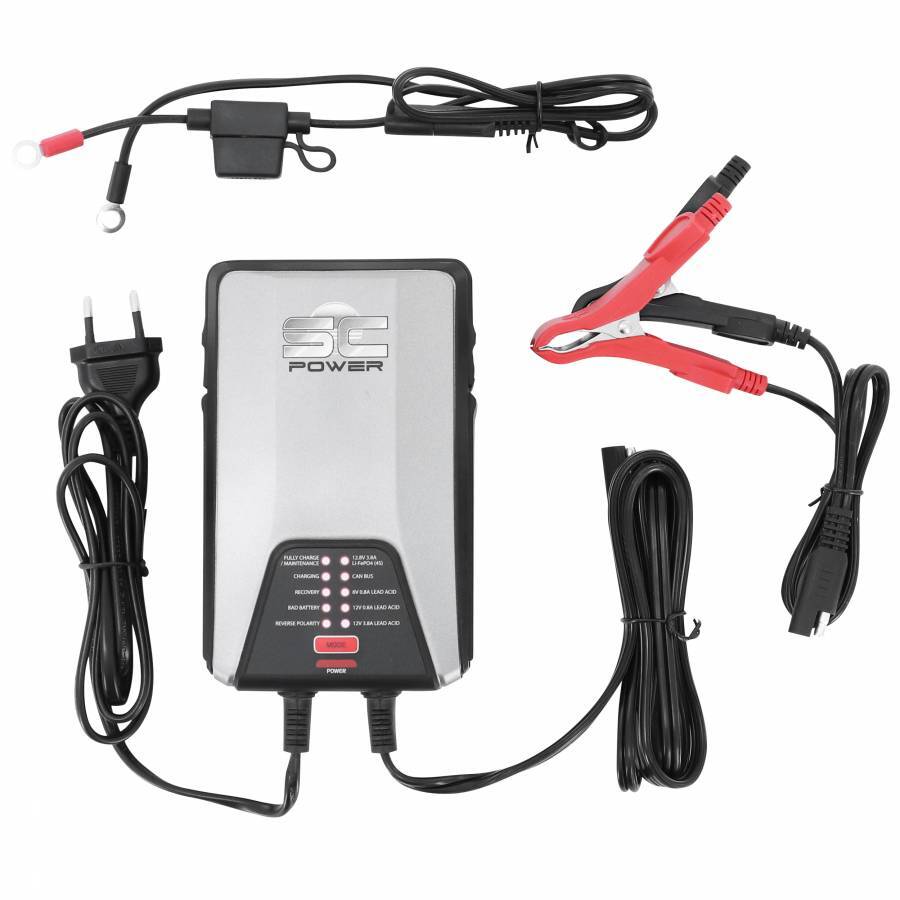 Chargeur sc power sc38 intelligent automatique 6v 12v et maintien de charge gel agm