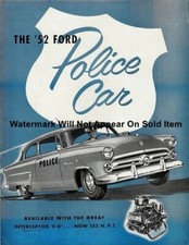 1952 Ford Police Cars Sales Brochure Advertisement Vtg Photograph Print 8.5x11 1952 Ford Police Cars Sales Brochure Advertisement Vtg Photograph Print 8.5x11