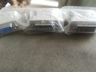 (3 Pack) DVI-A Dual Link Male to HD15 (VGA) Female Adapter beige