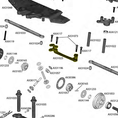 AX31025 Campana de aluminio Manivela Conjunto de dirección Brazo Varilla PARA RC 1/8 AXIAL YETI XL - Imagen 3 de 16