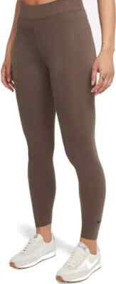 Sz Small NIKE Women NSW Essential 7/8 Mid-Rise Leggings Brown CZ8532 004 - New