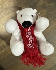 2020 Coca Cola Small Polar Bear Red Scarf Plush Toy 4 Collectible W/tags