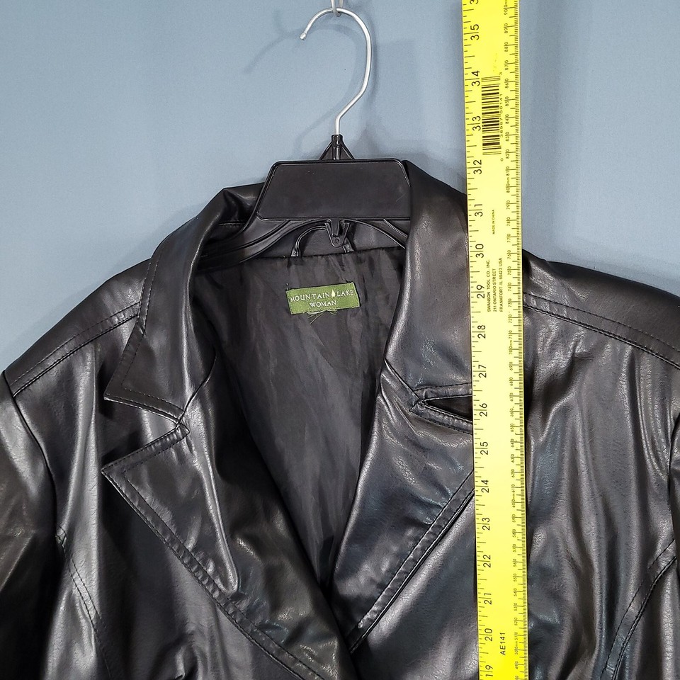 Mountain Lake Women's Faux Leather Jacket Lined Black Size 3X eBay