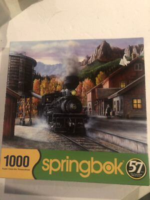 COMPLETE Springbok MOUNTAIN EXPRESS 1000 Pc Puzzle #JS