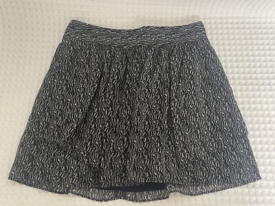 Gap Skirt Womens Mini Aline Lined Black Sliver Short Layered