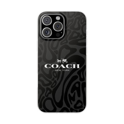 Phone Case, Coachh Black Design, Flexi Cases, Gift for Her, iPhone, Samsung