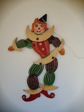 Holz-Wandbild Vintage Mertens Kunst?  Vintage 60er Jahre? Clown Harlekin Figur