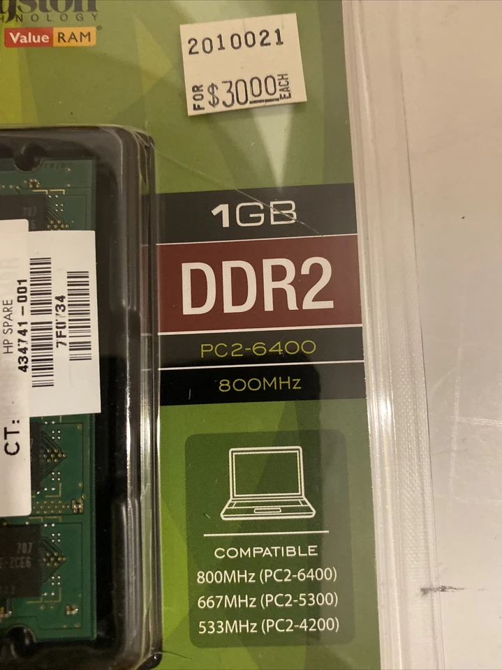 1GB Kingston DDR2 NOTEBOOK Laptop Memory PC2-6400 PC2-5300 PCS-4200 (af) - Image 3 of 4