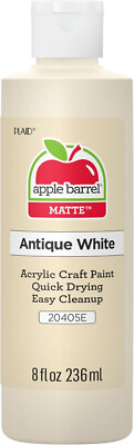 Plaid Apple Barrel Antique White Acrylic Craft Paint Matte 8 oz. Indoor Outdoor