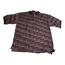 Mecca Polo Shirt Men XXL AOP Cotton Short Sleeve Deadstock Vintage 90s