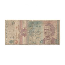 1000 Lei Banknote Rum&auml;nien 1991 Geldschein Papiergeld Mihai Eminescu